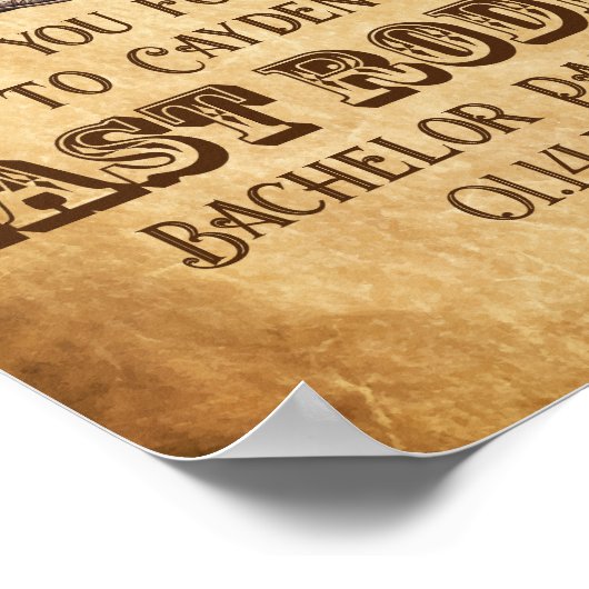 Laatste Rodeo Cowboy Grunge Brown vrijgezellenfees Poster (Hoek)