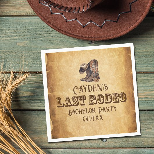 Laatste Rodeo Cowboy Grunge Brown vrijgezellenfees Servet