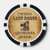 Laatste Rodeo Cowboy Grunge Bruine Bachelor Party Poker Chips (Voorkant)