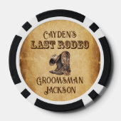 Laatste Rodeo Cowboy Grunge Bruine Bachelor Party Poker Chips (Achterkant)