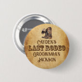 Laatste Rodeo Cowboy Grunge Bruine Verlovingsfeest Ronde Button 5,7 Cm (Voorkant /achterkant)