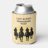 Laatste Rodeo Cowboy Sunset Groomsman's Naam Bache Blikjeskoeler (Blikje Voorkant)