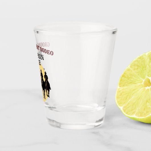 Laatste Rodeo Cowboys Best Man's Name vrijgezellen Shot Glas (Rechts)