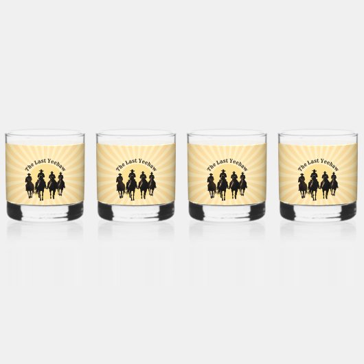 Laatste Rodeo Cowboys Personaliseer Naam Verjaarda Whisky Glas (Achterkant)