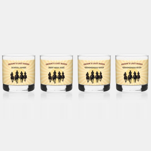 Laatste Rodeo Cowboys Personaliseer Naam Verjaarda Whisky Glas (Voorkant)