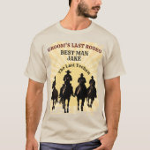 Laatste Rodeo Cowboys Sunset Beste Man Naam Bachel T-shirt (Voorkant)