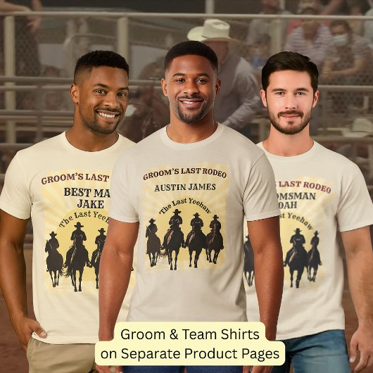 Laatste Rodeo Cowboys Sunset Beste Man Naam Bachel T-shirt