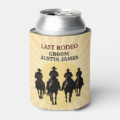 Laatste Rodeo Cowboys Sunset Groom's Naam Bachelor Blikjeskoeler (Blikje Voorkant)
