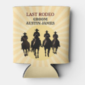 Laatste Rodeo Cowboys Sunset Groom's Naam Bachelor Blikjeskoeler (Voorkant)