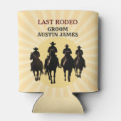 Laatste Rodeo Cowboys Sunset Groom's Naam Bachelor Blikjeskoeler (Achterkant)