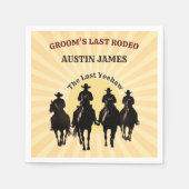 Laatste Rodeo Cowboys Sunset Groom's Naam Bachelor Servet (Voorkant)