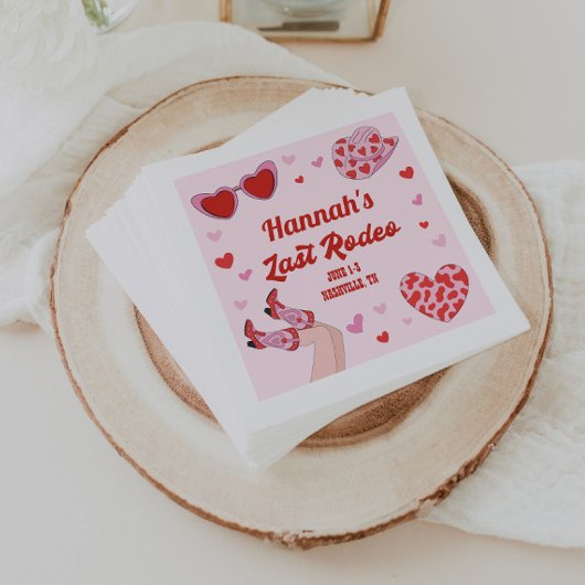 Laatste Rodeo Cowgirl Bachelorette Cocktail Napkin Servet