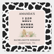Laatste Rodeo Cowgirl Bachelorette Envelope Seals