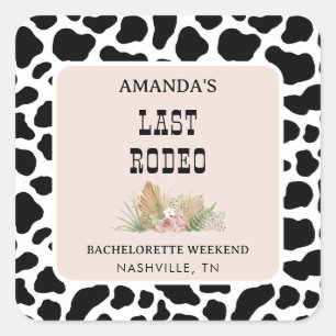 Laatste Rodeo Cowgirl Bachelorette Envelope Seals Vierkante Sticker