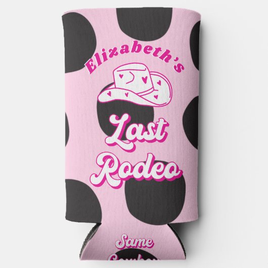 Laatste Rodeo Cowgirl Bachelorette Favor Seltzer Blikjeskoeler (Voorkant)