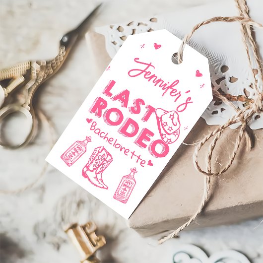 Laatste Rodeo Cowgirl Bachelorette Party Cadeaulabel