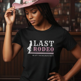 Laatste Rodeo Cowgirl Bachelorette Party Roze T-shirt