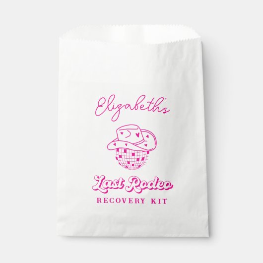 Laatste Rodeo Cowgirl Bachelorette Recovery Kit Bedankzakje (Voorkant)
