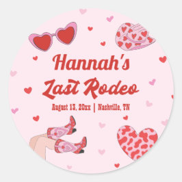 Laatste Rodeo Cowgirl Bachelorette Ronde Sticker