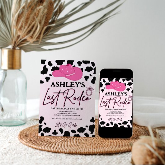 Laatste Rodeo Cowgirl Bachelorette Vrijgezellenfee Kaart
