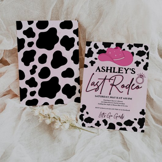 Laatste Rodeo Cowgirl Bachelorette Vrijgezellenfee Kaart