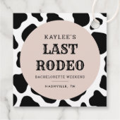 Laatste Rodeo Cowgirl Bachelorette Weekend Feest Bedankjes Labels (Achterkant)