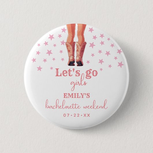Laatste Rodeo Cowgirl Bachelorette Weekend Knop Ronde Button 5,7 Cm (Voorkant)