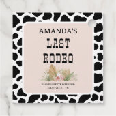 Laatste Rodeo Cowgirl Bachelorette Weekend Party Bedankjes Labels (Achterkant)