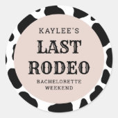 Laatste Rodeo Cowgirl Bachelorette Weekend Party Ronde Sticker (Voorkant)