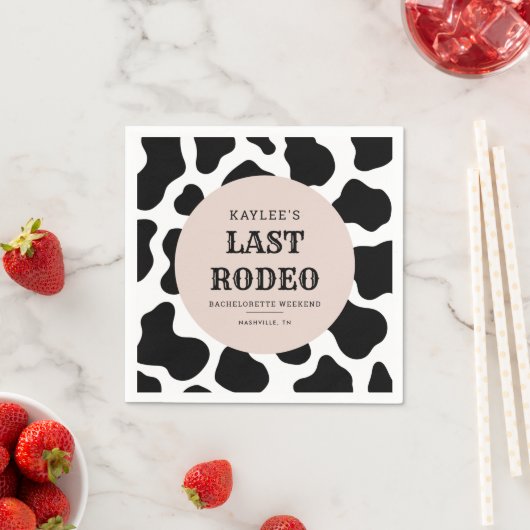 Laatste Rodeo Cowgirl Bachelorette Weekend Party Servet (Insitu)