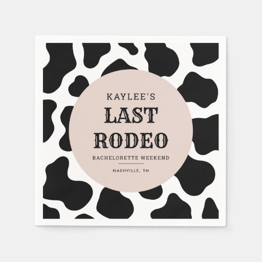 Laatste Rodeo Cowgirl Bachelorette Weekend Party Servet (Voorkant)