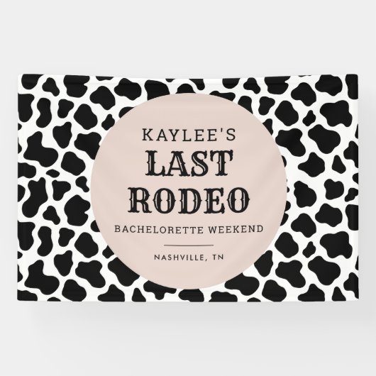 Laatste Rodeo Cowgirl Bachelorette Weekend Party Spandoek (Horizontaal)