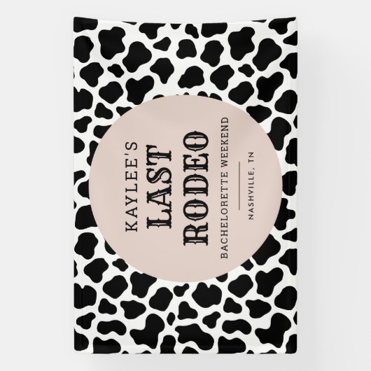 Laatste Rodeo Cowgirl Bachelorette Weekend Party Spandoek (Verticaal)