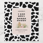 Laatste Rodeo Cowgirl Bachelorette Weekend Party Wijn Etiket (Enkel label)