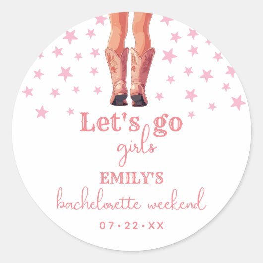Laatste Rodeo Cowgirl Bachelorette Weekend Ronde Sticker (Voorkant)