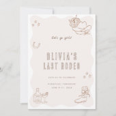 Laatste Rodeo Cowgirl Bachelorette Weekend Uitnodi Kaart (Voorkant)