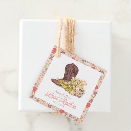 Laatste Rodeo Cowgirl Boot Floral Bachelorette Bedankjes Labels