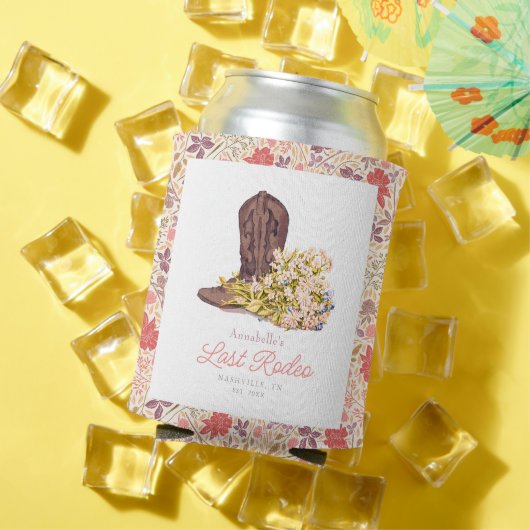 Laatste Rodeo Cowgirl Boot Floral Bachelorette Blikjeskoeler (Insitu Zomer)