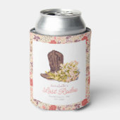 Laatste Rodeo Cowgirl Boot Floral Bachelorette Blikjeskoeler (Blikje Voorkant)