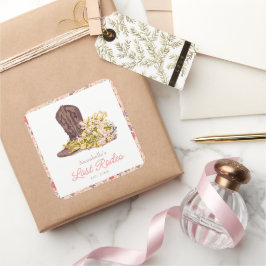 Laatste Rodeo Cowgirl Boot Floral Bachelorette Vierkante Sticker
