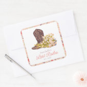 Laatste Rodeo Cowgirl Boot Floral Bachelorette Vierkante Sticker (Envelop)