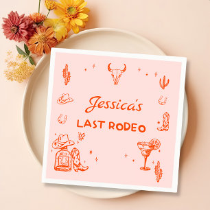 Laatste Rodeo Cowgirl Cocktail Bachelorette Party Servet