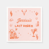 Laatste Rodeo Cowgirl Cocktail Bachelorette Party Servet (Voorkant)