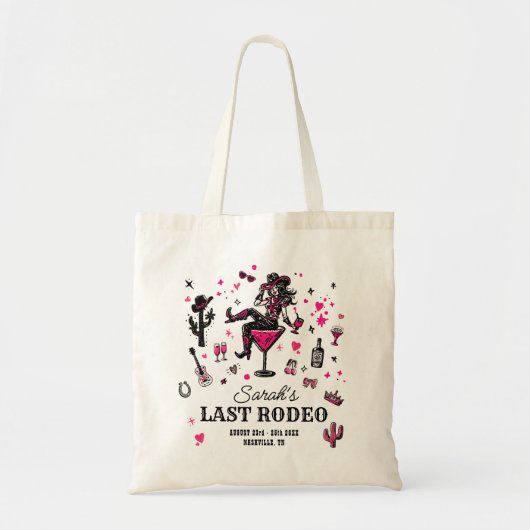 Laatste Rodeo Cowgirl Fun Nash Bash Bachelorette Tote Bag (Voorkant)