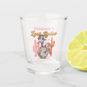 Laatste Rodeo Cowgirl Retro Disco Bachelorette Par Shot Glas (Voorkant)