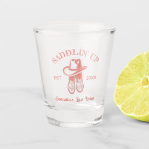 Laatste Rodeo Cowgirl Roze Bachelorette Feestje Shot Glas