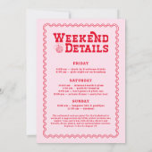 Laatste Rodeo Cowgirl Roze en Rode Bachelorette Kaart (Achterkant)