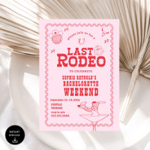 Laatste Rodeo Cowgirl Roze en Rode Bachelorette