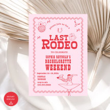 Laatste Rodeo Cowgirl Roze en Rode Bachelorette