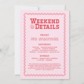 Laatste Rodeo Cowgirl Roze en Rode Bachelorette Kaart (Achterkant)